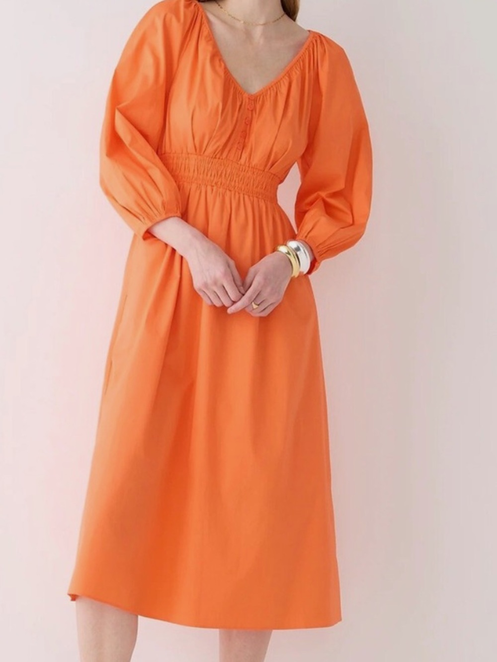 J.Crew V-neck Midi Dress in Cotton Poplin NEW with tags
